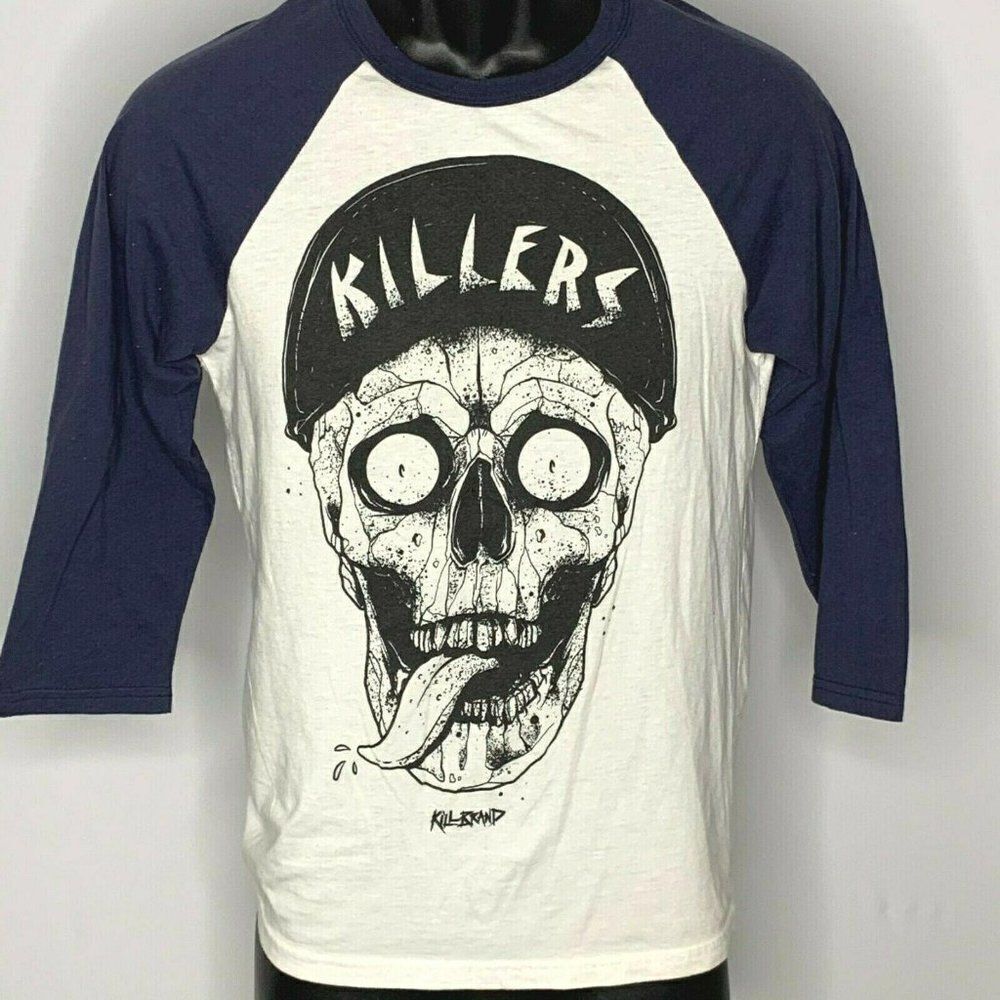 Kill Brand Killers Baseball T Shirt S White Blue